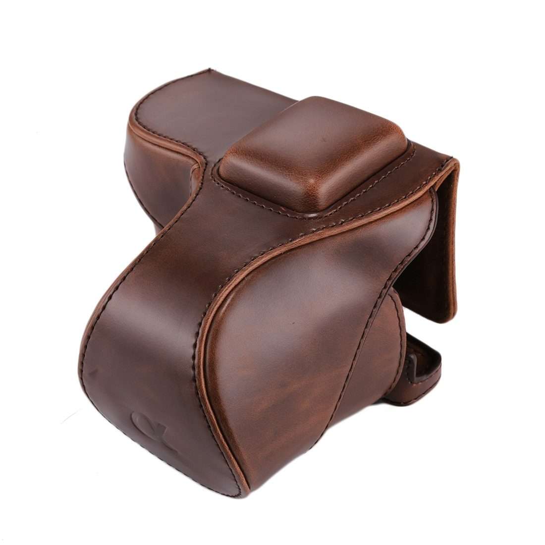 Full Body Camera PU Leather Case Bag with Strap for Sony NEX 5N / 5R / 5T (16-50mm ... (Coffee)
