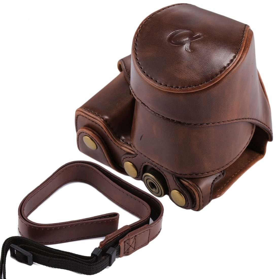 Full Body Camera PU Leather Case Bag with Strap for Sony NEX 5N / 5R / 5T (16-50mm ... (Coffee)