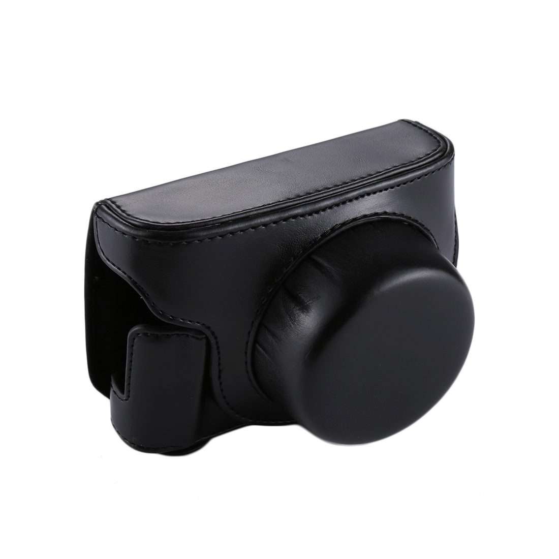 Full Body Camera PU Leather Camera Case Bag with Strap for Panasonic Lumix GF7 / GF8 ... (Black)