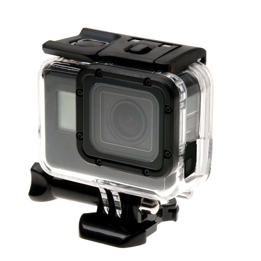 For GoPro HERO6 /5 Skeleton Housing Protective Case + Hollow Back Cover with Buckle Basic Mount &