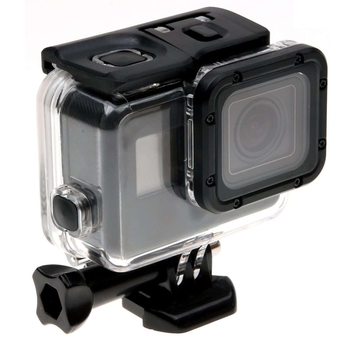 For GoPro HERO6 /5 Skeleton Housing Protective Case + Hollow Back Cover with Buckle Basic Mount &