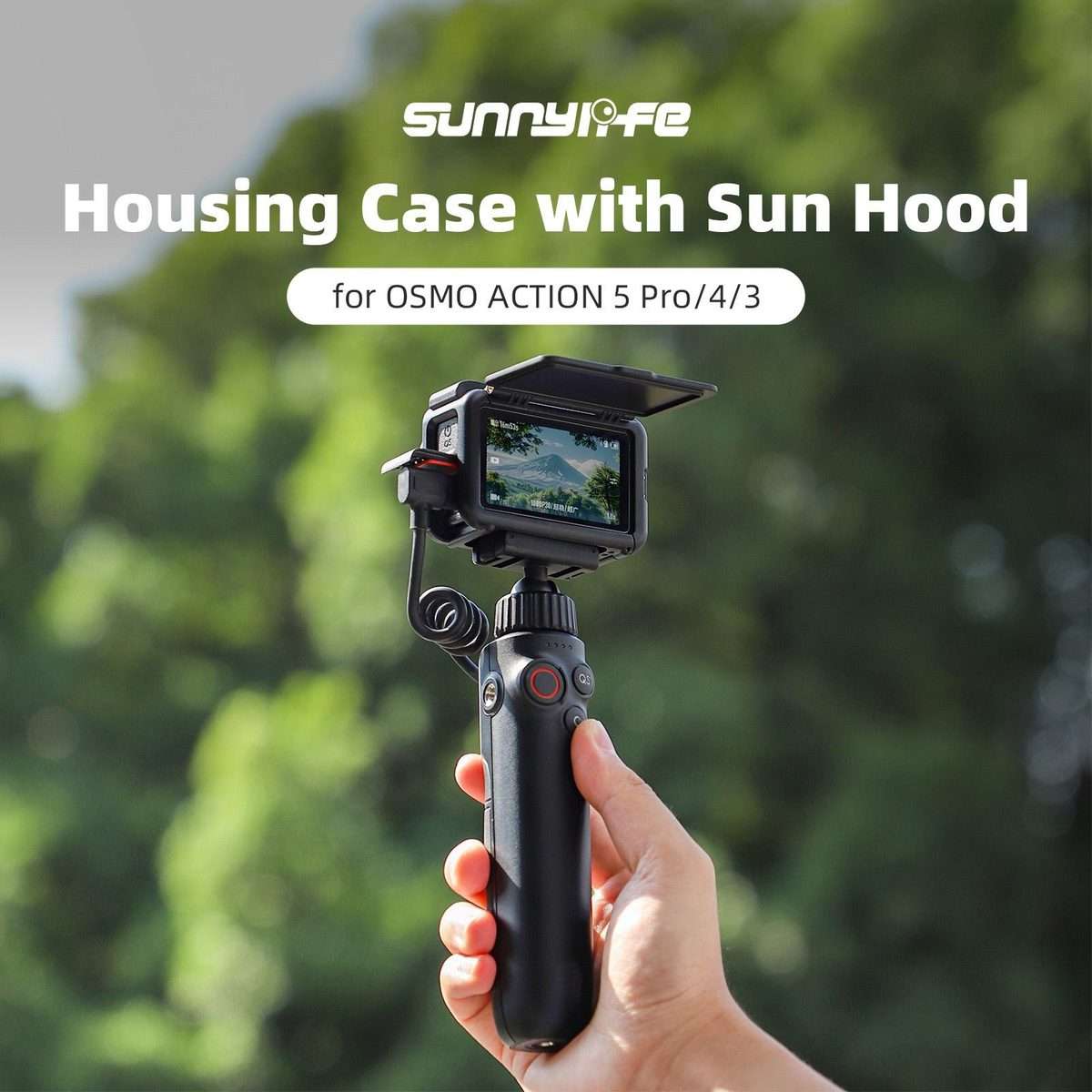 For DJI Osmo Action 5 Pro / 4 / 3 Sunnylife Protective Case Frame Mount Adapter Sun Ho ... (Black)