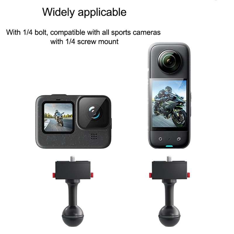 Metal Quick Release Base Adapter for GoPro, Insta360, DJI and Other Action Cameras (Black)