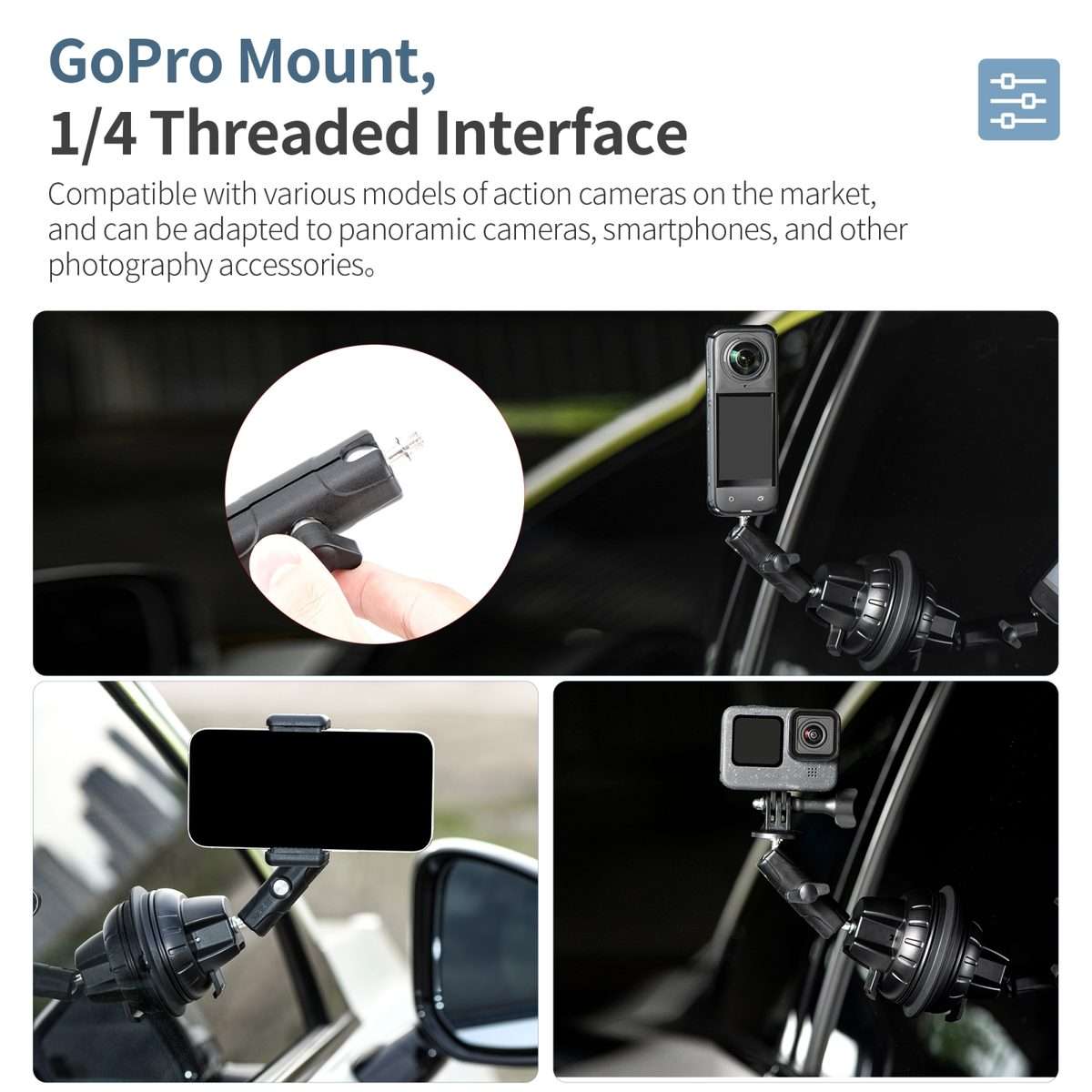 STARTRC Suction Cup Holder Bracket with Phone Clamp (Black)