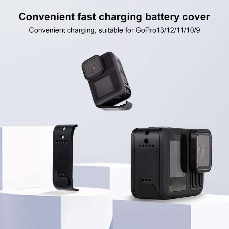 BS Plastic Battery Side Interface Cover with Silicone Plug for GoPro HERO13 Black /12 Black /11 Bl