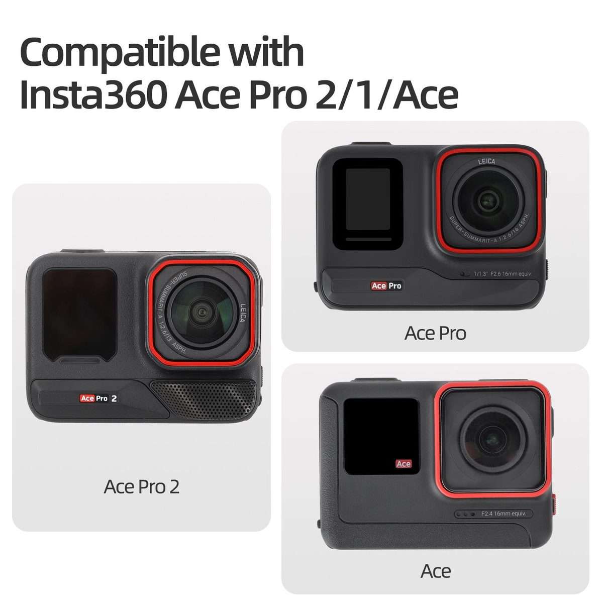 For Insta360 Ace / Ace Pro 2 / 1 Sunnylife Portable Protective Case Shock-proof Dust-p ... (Black)