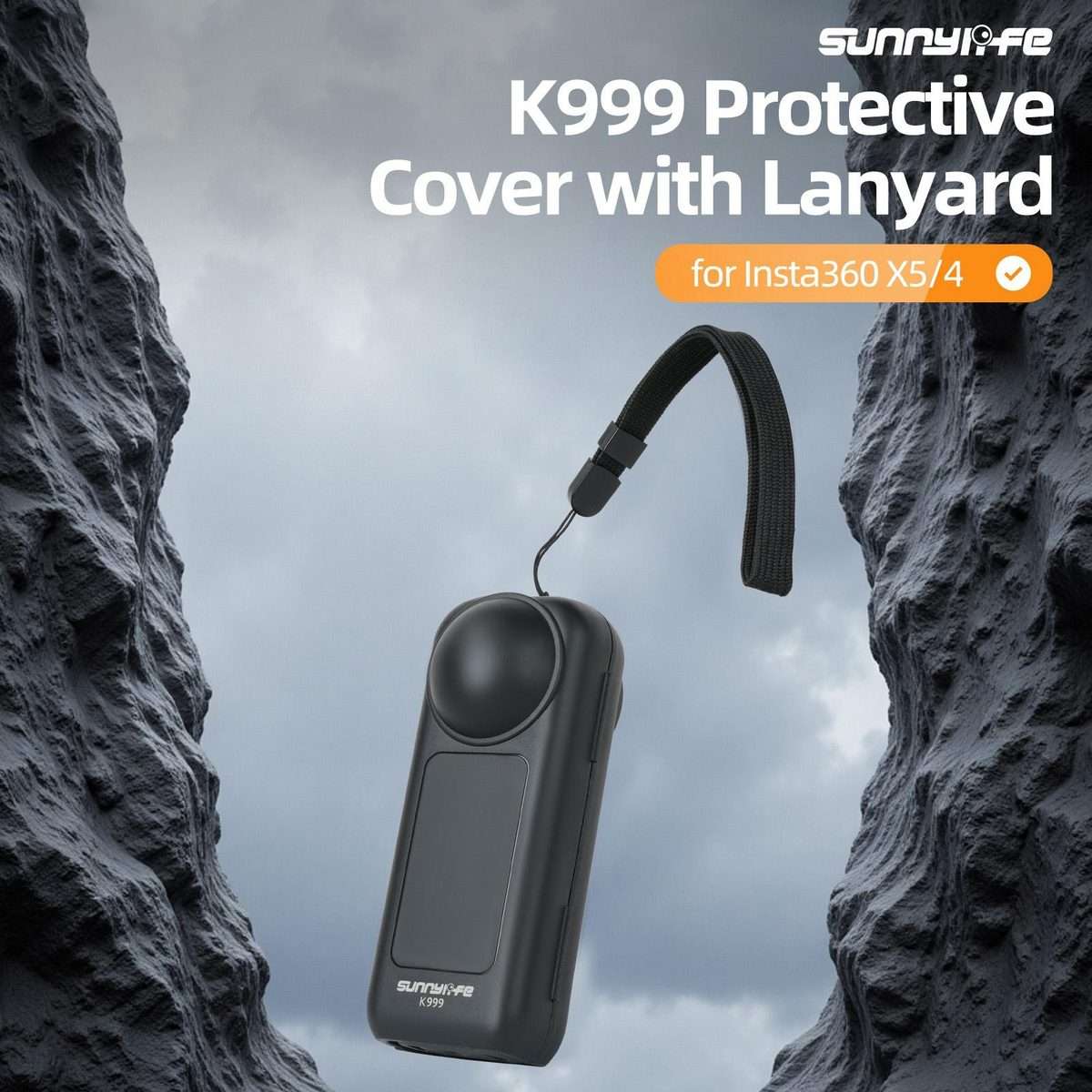 For Insta360 X5 / X4 Sunnylife Integrated Lens Screen Protective Cover Camera Case wit ... (Black)