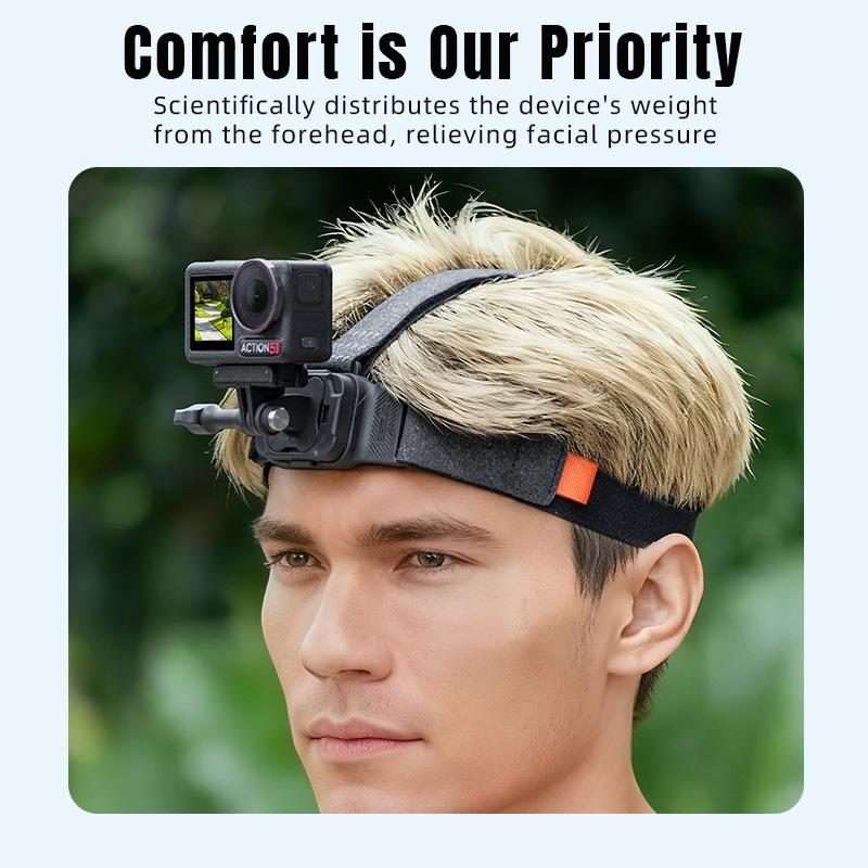 STARTRC Adjustable Head Strap Magnetic Eco-friendly Vlog POV Mount Belt for GoPro, Ins ... (Black)