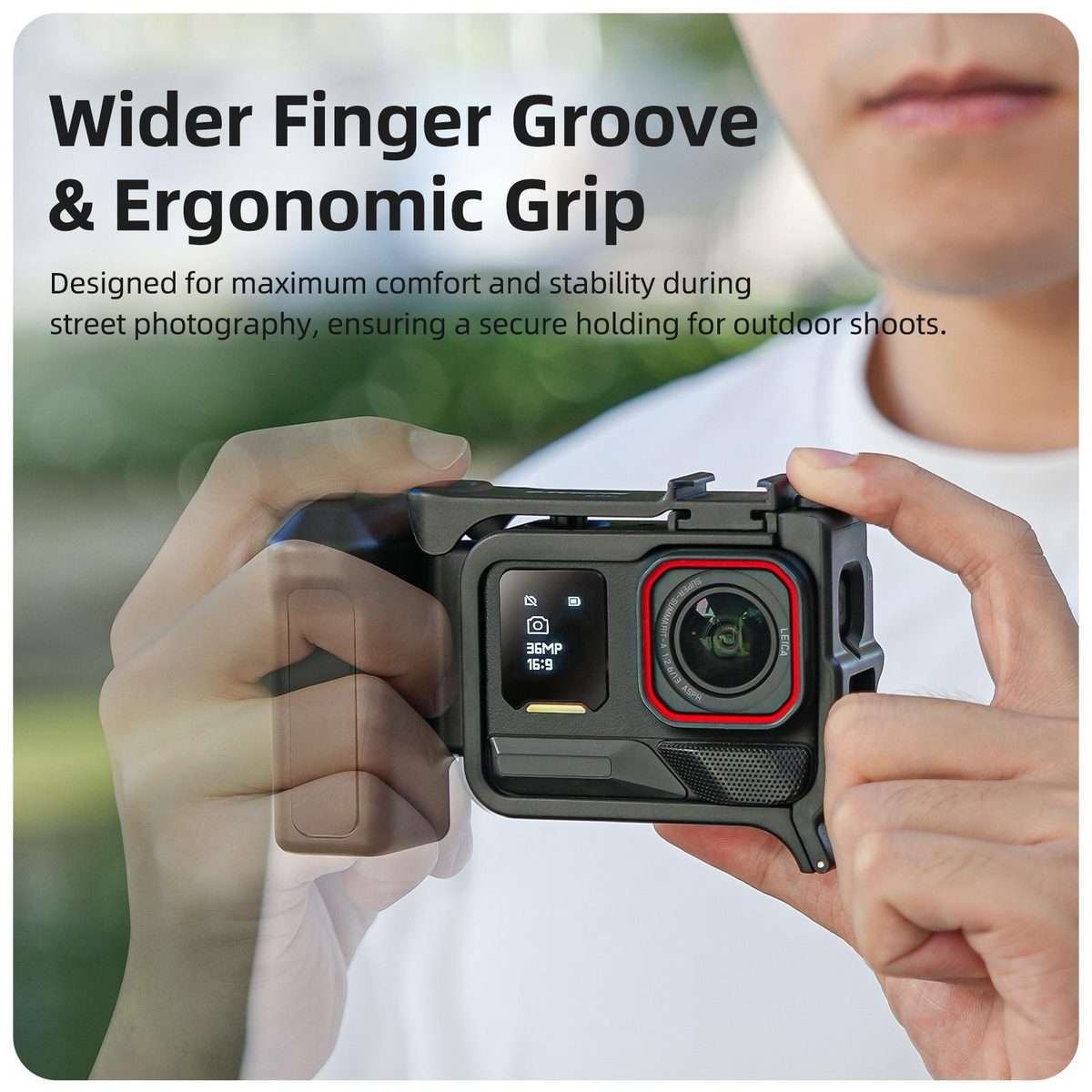 Sunnylife Street Photography Handle Ergonomic Hand Grip Quick Release Shutter Handle f ... (Black)