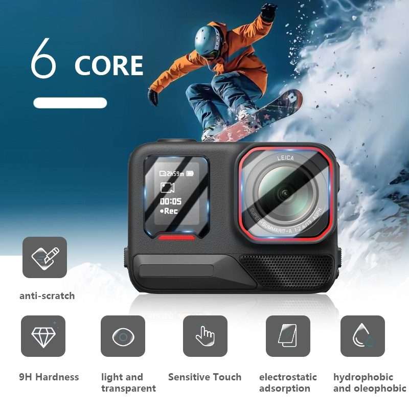 For Insta360 Ace Pro 2 STARTRC 2 Sets 3 in 1 Rear & Front Screen + Lens Tempered Glass Film