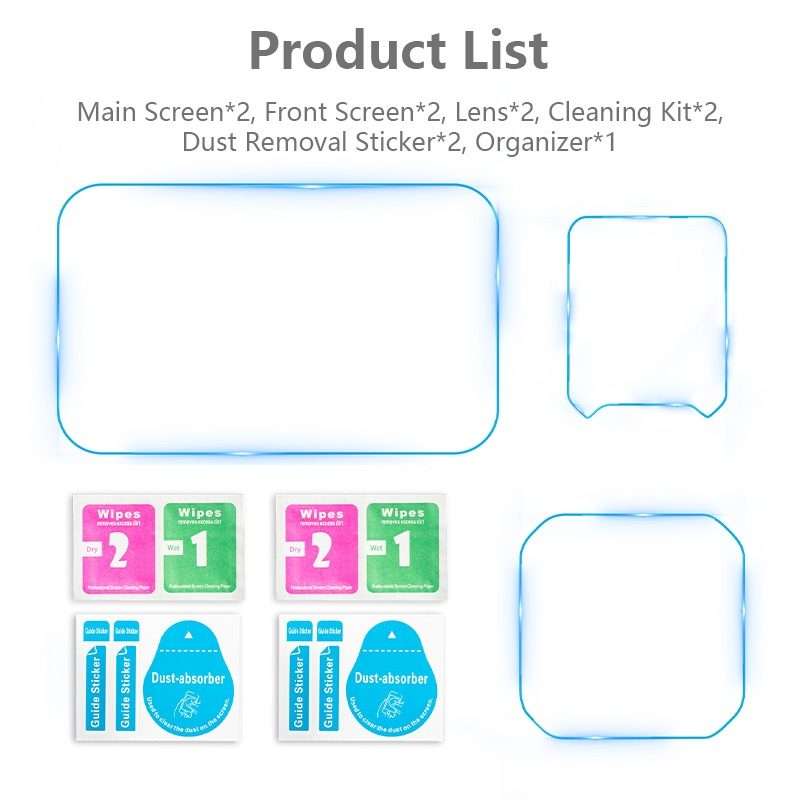 For Insta360 Ace Pro 2 STARTRC 2 Sets 3 in 1 Rear & Front Screen + Lens Tempered Glass Film
