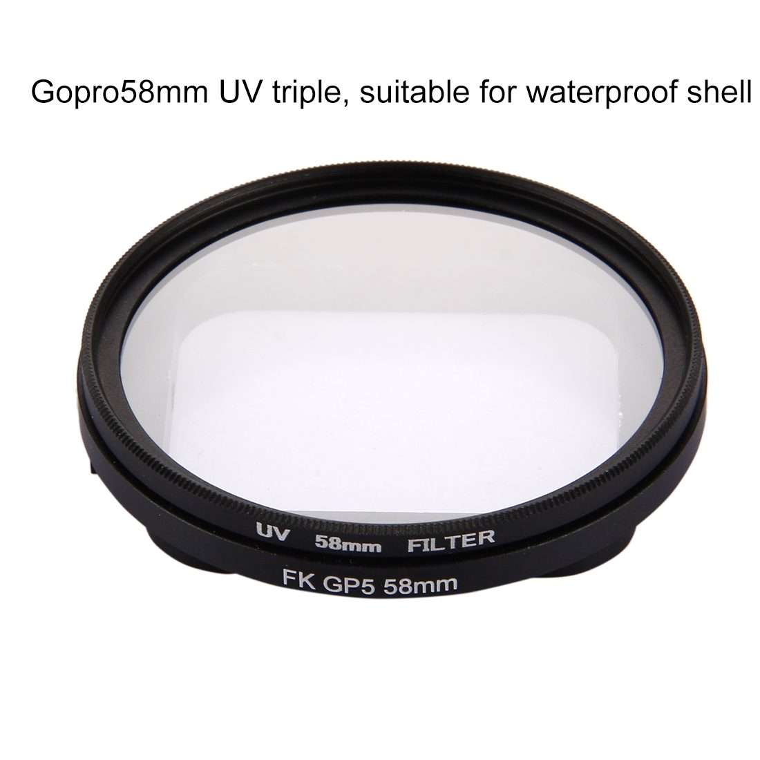 58mm 3 in 1 Round Circle UV Lens Filter with Cap for GoPro HERO7 Black/6 /5