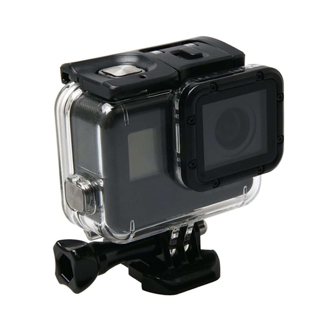 For GoPro HERO6 /5 Waterproof Housing Protective Case + Hollow Back Cover with Buckle Basic Mount