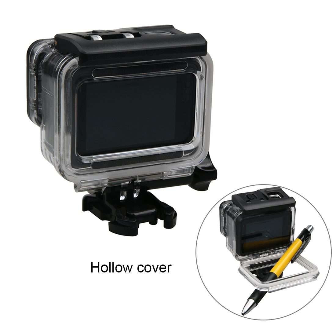 For GoPro HERO6 /5 Waterproof Housing Protective Case + Hollow Back Cover with Buckle Basic Mount