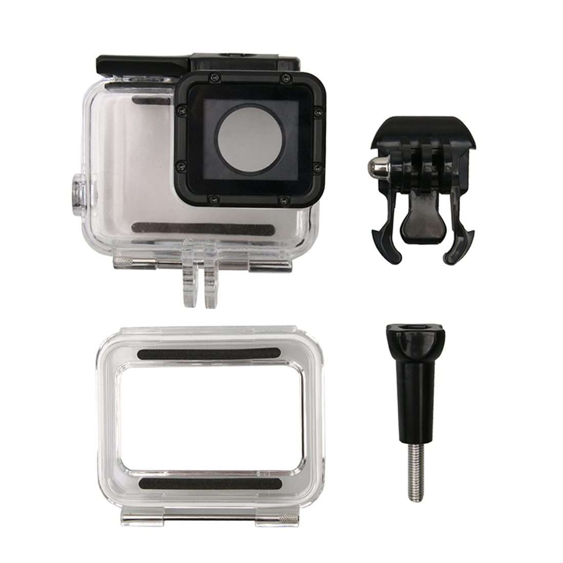 For GoPro HERO6 /5 Waterproof Housing Protective Case + Hollow Back Cover with Buckle Basic Mount