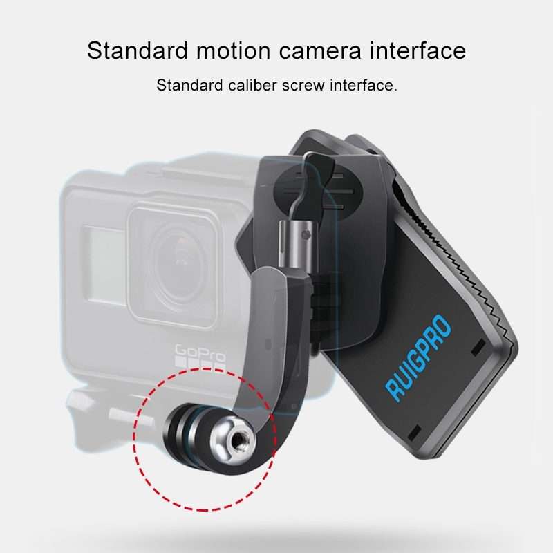 RUIGPRO 360 Degree Rotation J-Type Backpack Rec-Mounts Clip Clamp Mount with Screw for GoPro HERO9