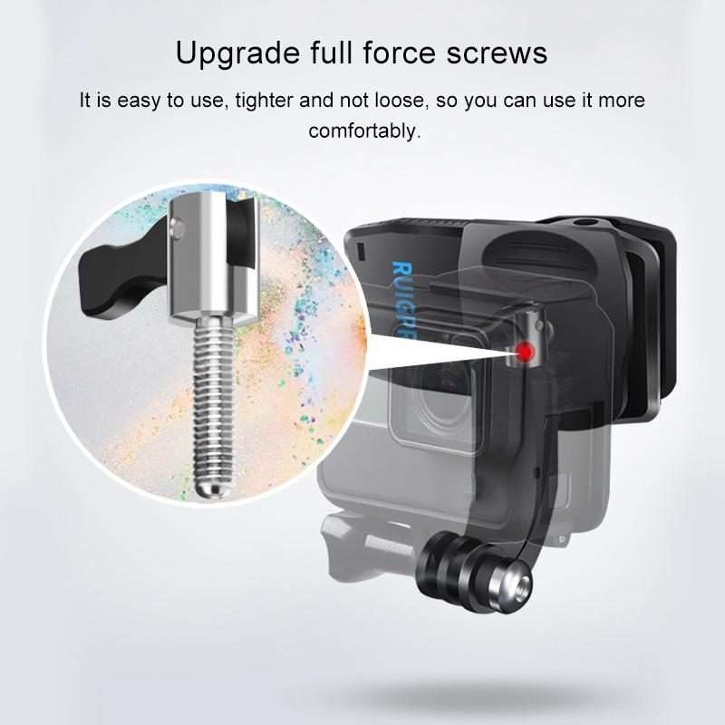 RUIGPRO 360 Degree Rotation J-Type Backpack Rec-Mounts Clip Clamp Mount with Screw for GoPro HERO9
