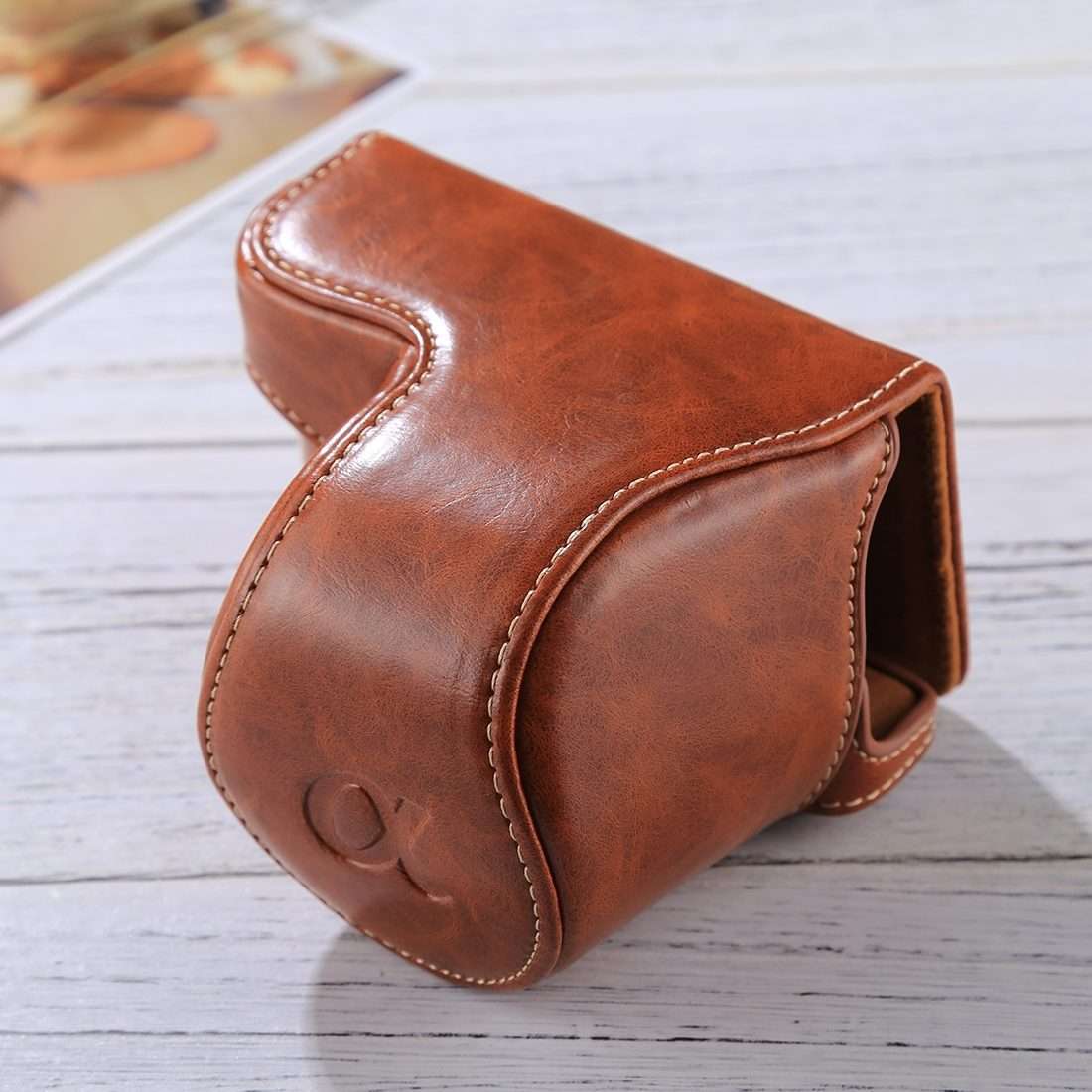 Full Body Camera PU Leather Case Bag with Strap for Sony A5100 / A5000 / NEX-3N (16-50 ... (Brown)