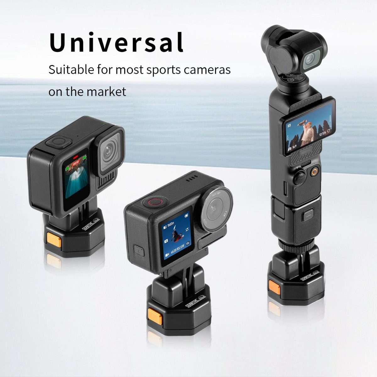 STARTRC VCR Snap-Mag Quick Release Base Mount Adapter For GoPro (Black)