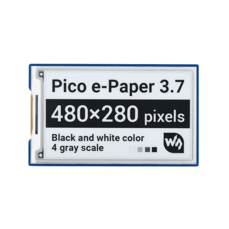 Waveshare 3.7 inch 480x280 Pixel E-Paper E-Ink Display Module for Raspberry Pi Pico, 4 Grayscale,