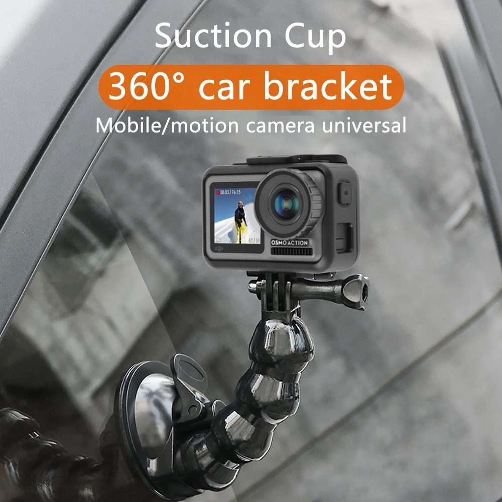 Suction Cup Jaws Flex Clamp Mount for GoPro, Insta360, DJI and Other Action Cameras(Black)