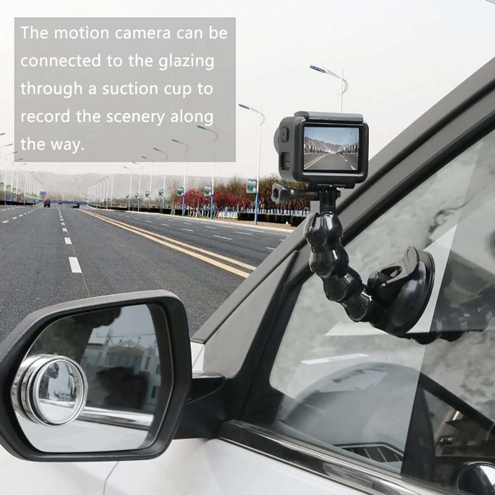Suction Cup Jaws Flex Clamp Mount for GoPro, Insta360, DJI and Other Action Cameras(Black)