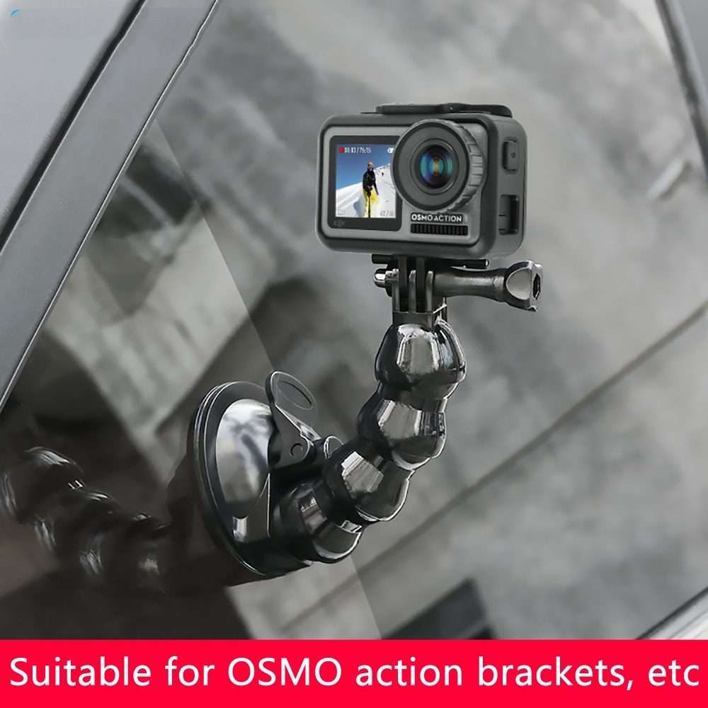 Suction Cup Jaws Flex Clamp Mount for GoPro, Insta360, DJI and Other Action Cameras(Black)