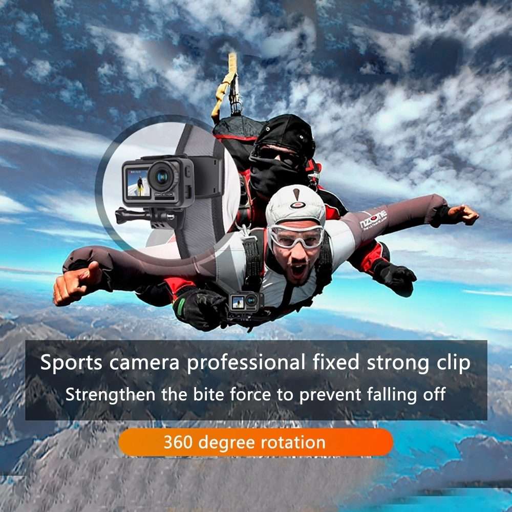 RUIGPRO 360 Degree Rotation Backpack Rec-Mounts Clip Clamp Mount with Screw for GoPro ... (Black)