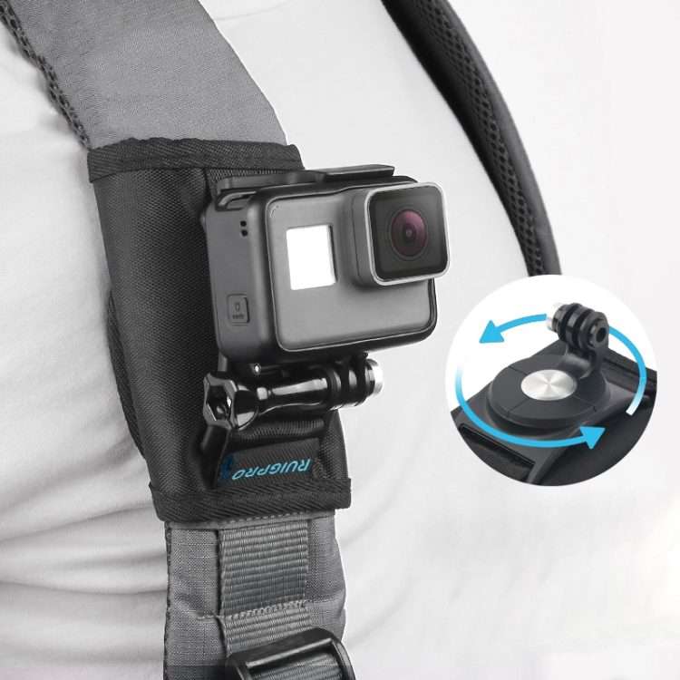 RUIGPRO Hook and Loop Fastener Backpack Rec-Mounts Clip Clamp Mount with Screw for GoP ... (Black)