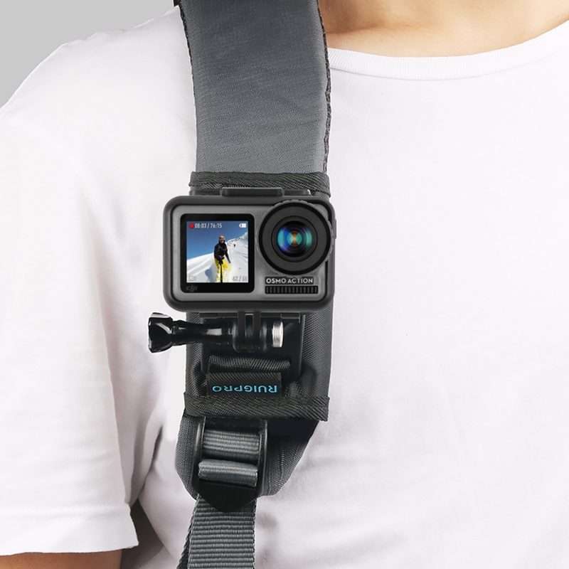 RUIGPRO Hook and Loop Fastener Backpack Rec-Mounts Clip Clamp Mount with Screw for GoP ... (Black)