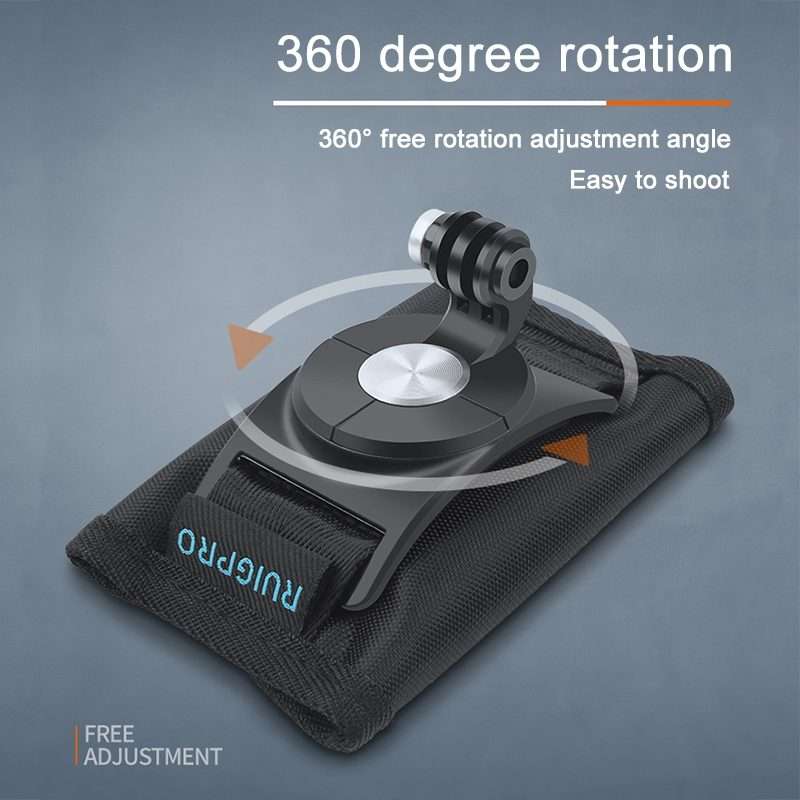 RUIGPRO Hook and Loop Fastener Backpack Rec-Mounts Clip Clamp Mount with Screw for GoP ... (Black)
