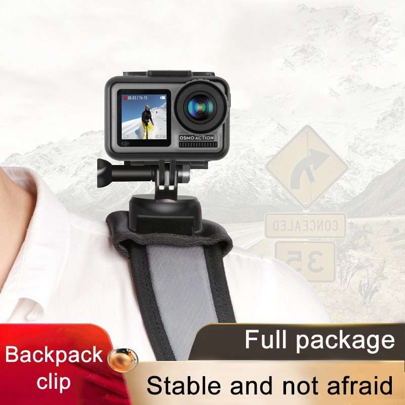 RUIGPRO Hook and Loop Fastener Backpack Rec-Mounts Clip Clamp Mount with Screw for GoP ... (Black)