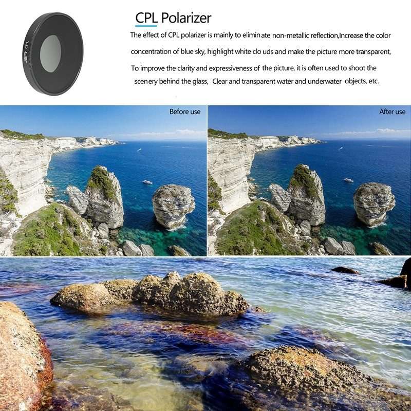 JSR 3 in 1 CPL ND8 ND16 Lens Filter For DJI Osmo Action 3