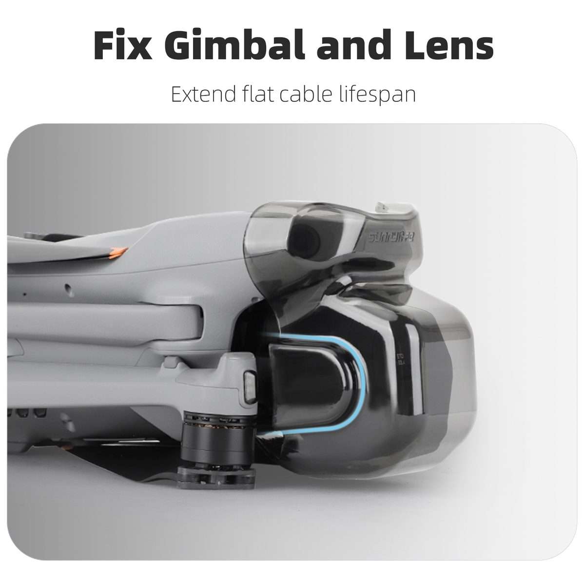 For DJI Air 3S Sunnylife Integrated Gimbal Cover Transparent Lens Cap Vision System Pro ... (Grey)