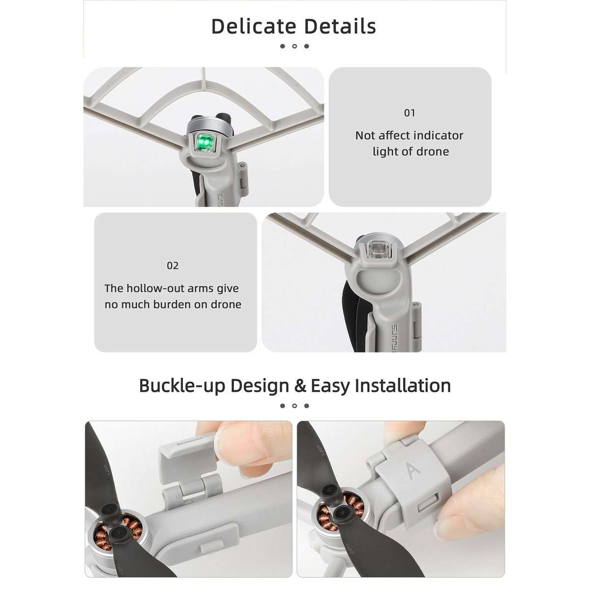 For DJI Mini 4 Pro Sunnylife N4P-KC712 Drone Propeller Protective Guard Anti-collision Ring (Grey)