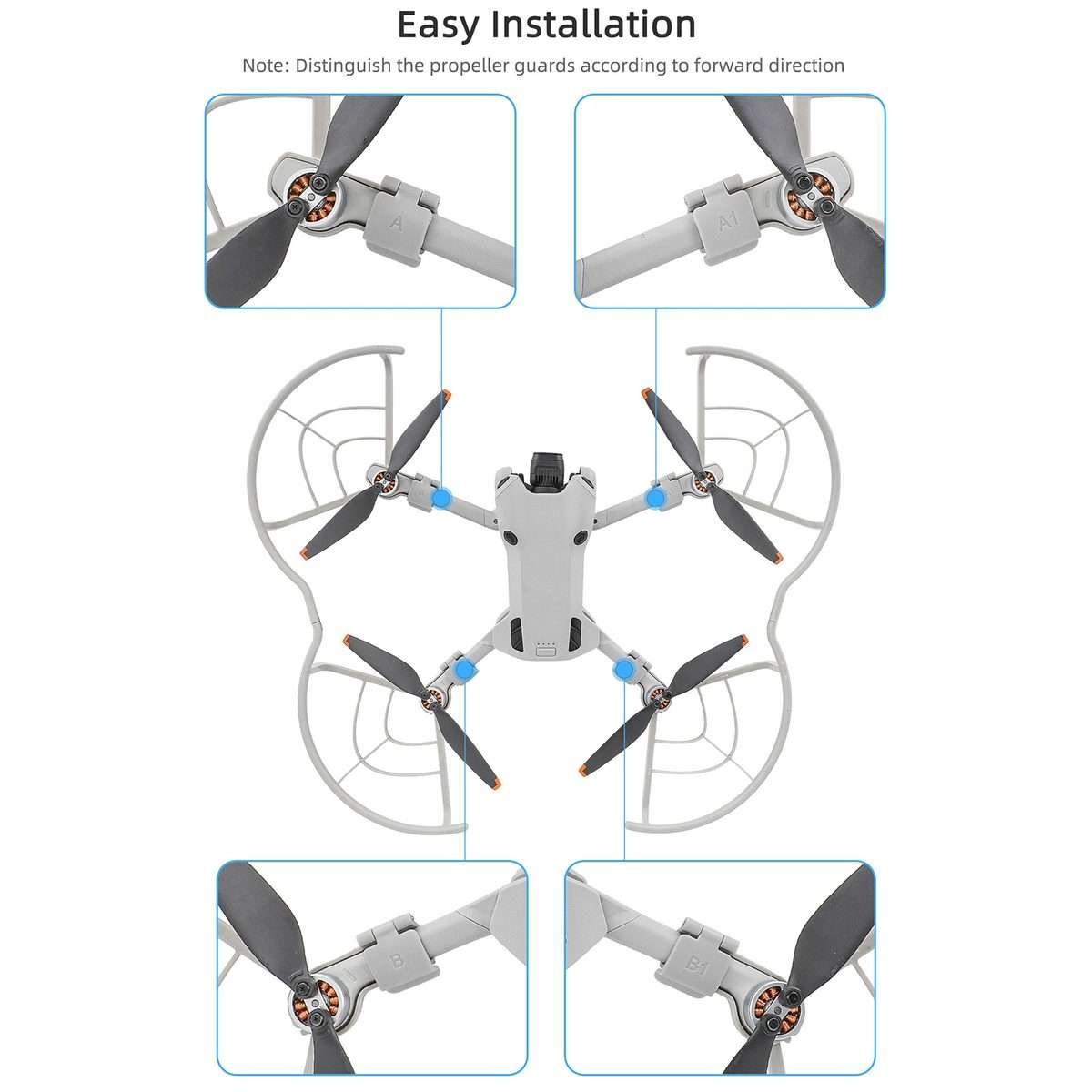 For DJI Mini 4 Pro Sunnylife N4P-KC712 Drone Propeller Protective Guard Anti-collision Ring (Grey)