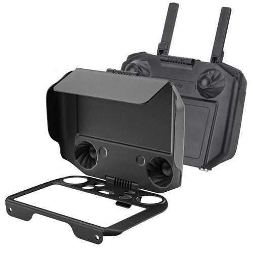 For DJI RC Pro Sunnylife 2 in 1 Controller Protector Sun Hood Screen Guard Monitor Sun ... (Black)