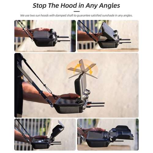For DJI RC Pro Sunnylife 2 in 1 Controller Protector Sun Hood Screen Guard Monitor Sun ... (Black)
