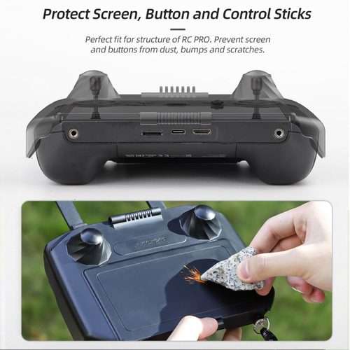 For DJI RC Pro Sunnylife 2 in 1 Controller Protector Sun Hood Screen Guard Monitor Sun ... (Black)