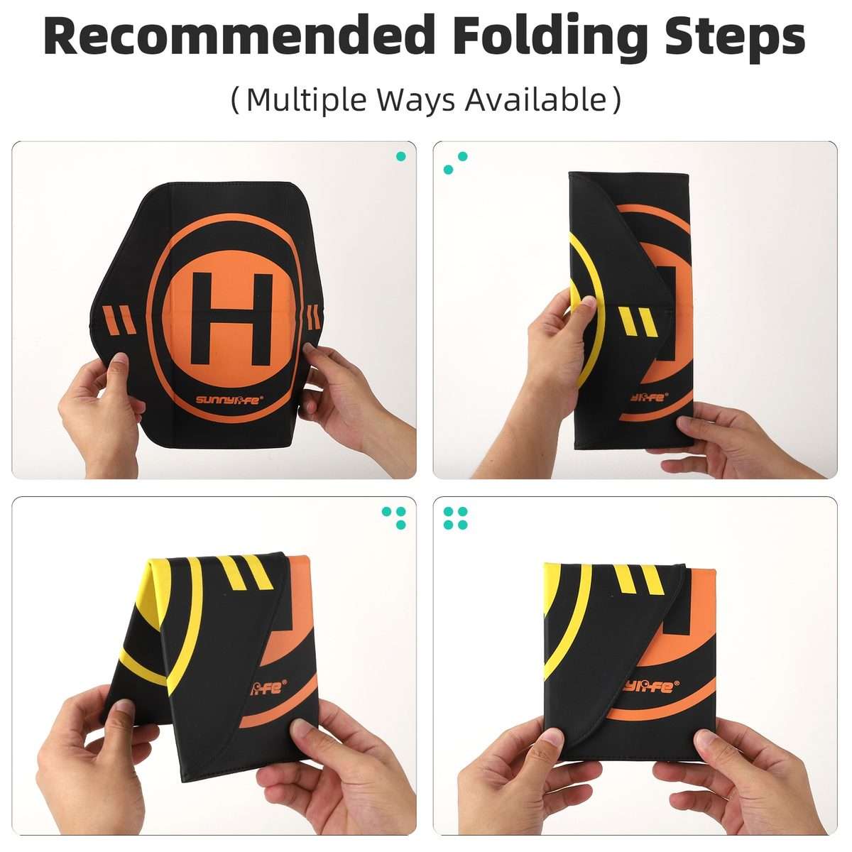 Sunnylife Drone Landing Pad 35cm Fast-Fold Double-Sided Leather Waterproof Hel ... (Yellow+Orange)