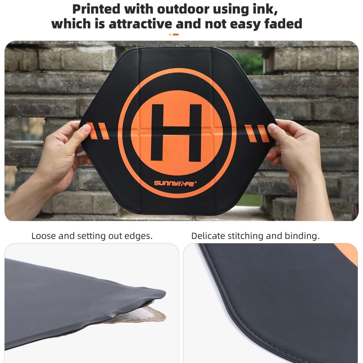 Sunnylife Drone Landing Pad 35cm Fast-Fold Double-Sided Leather Waterproof Hel ... (Yellow+Orange)