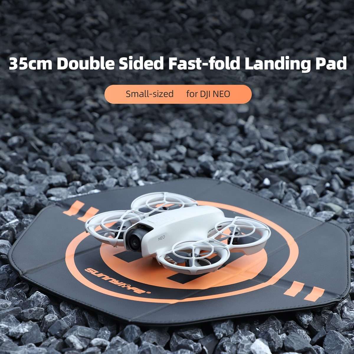 Sunnylife Drone Landing Pad 35cm Fast-Fold Double-Sided Leather Waterproof Hel ... (Yellow+Orange)