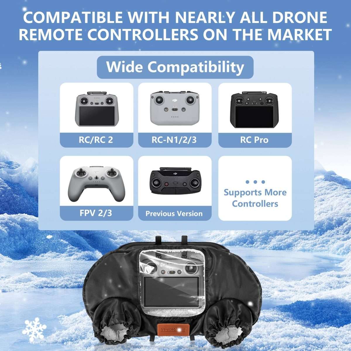 STARTRC Universal Drone Remote Control Winter Warm Gloves (Black)
