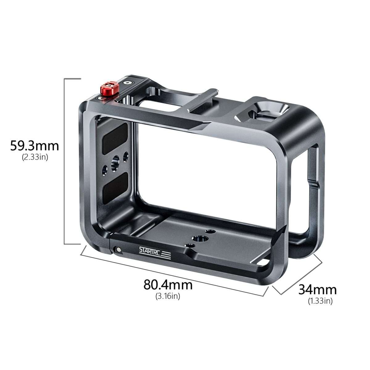 For DJI Osmo Action 5 Pro STARTRC Metal Cage Expansion Adapter Frame with Cold Shoe (Grey)