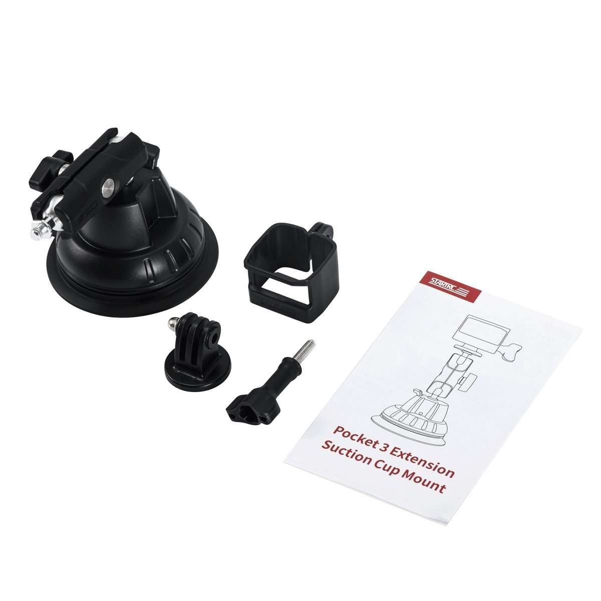 For DJI OSMO Pocket 3 STARTRC Suction Cup Holder Expansion Adapter Bracket (Black)