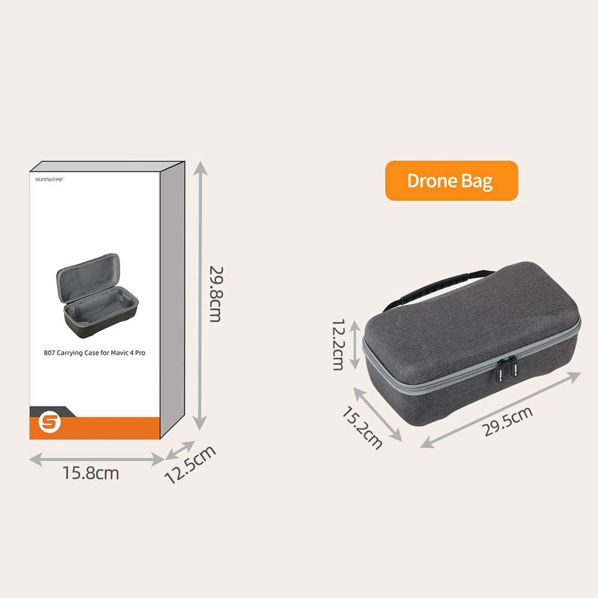 For DJI Mavic 4 Pro Sunnylife Drone Body Carrying Case Storage Bag (Grey)