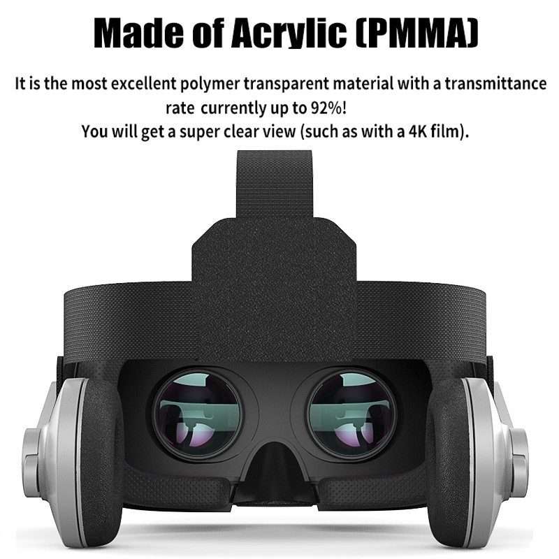 VR SHINECON G07E Virtual Reality 3D Video Glasses Suitable for 4.0 inch - 6.3 inch Smar ... (Grey)