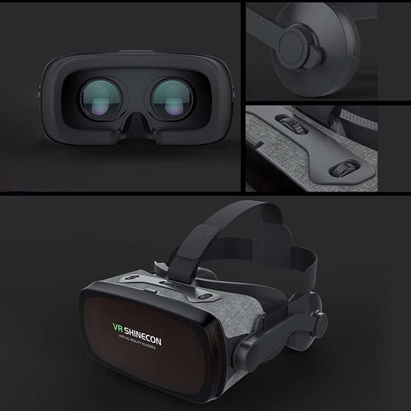 VR SHINECON G07E Virtual Reality 3D Video Glasses Suitable for 4.0 inch - 6.3 inch Smar ... (Grey)