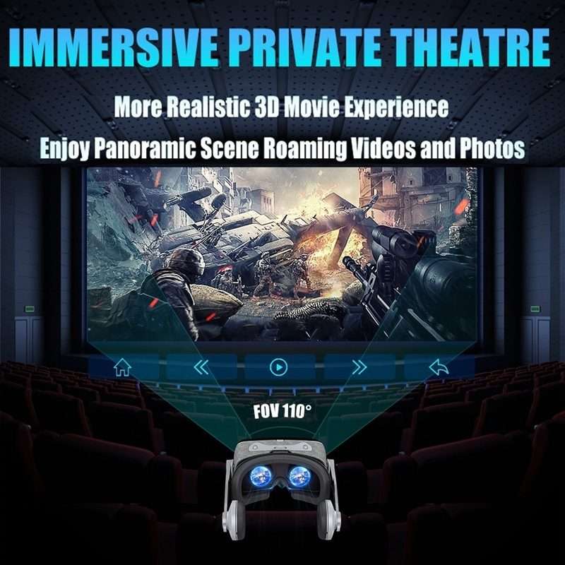 VR SHINECON G07E Virtual Reality 3D Video Glasses Suitable for 4.0 inch - 6.3 inch Smar ... (Grey)