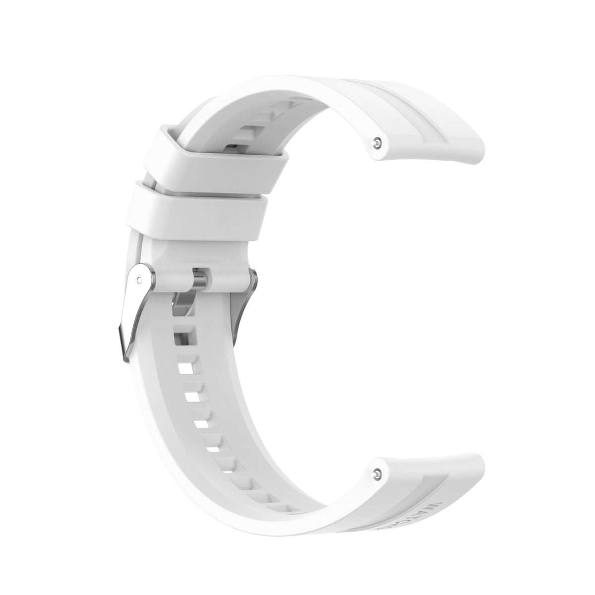 For TicWatch Pro 3 Silicone Watch Band with Silver Steel Buckle(White)